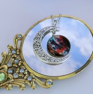 3 FOR $15 ♦️ Galaxy Crescent Moon Pendant Necklace
